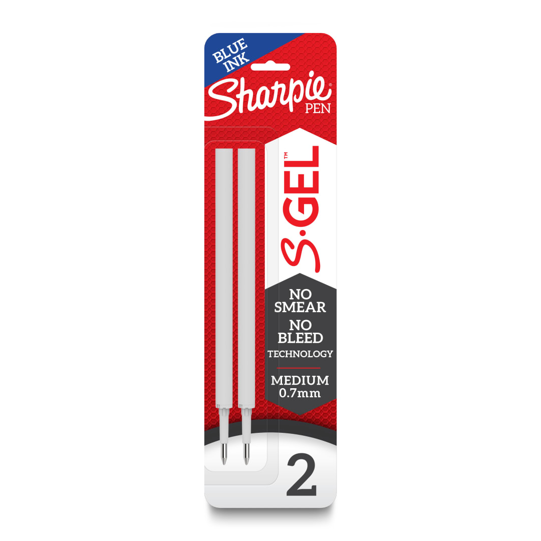 SHARPIE GEL 0.7MM 2CT REFILL BLUE