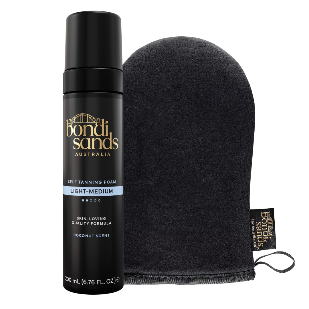 Bondi Sands Hydrating Self Tanning Foam + Mitt, Light/Medium, 6.76 oz