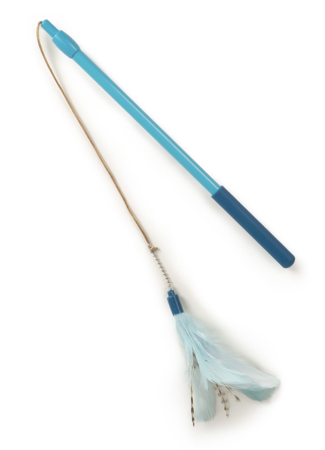 SmartyKat Frisky Flyer Extendable Feather Wand Cat Toy, Mimics Bird in Flight for High-Flying Interactive Play, Extendable up to 24", Blue