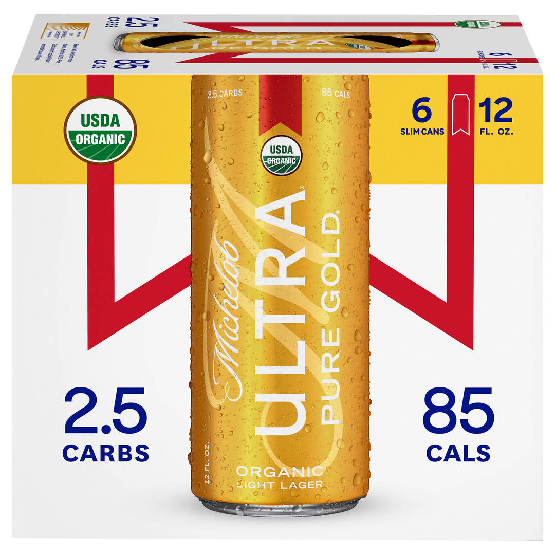 Michelob ULTRA Pure Gold Organic American Lager Beer 6 Pack, 12 fl oz Cans