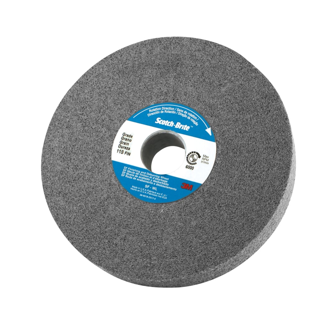 Scotch-Brite™ Deburring Wheel, 152 mm x 12.5 mm x 25.4 mm, 11S FIN