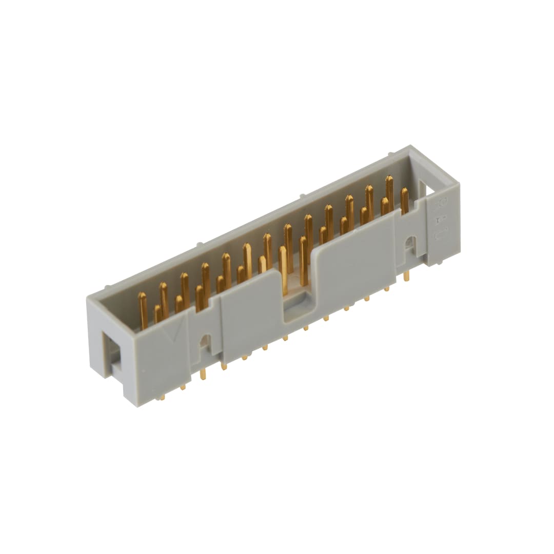 3M™ 7616-6002 PL, Wannenstiftstecker, Low Profile, 180° gerade, 16-polig, 7600 Serie, 2,54 mm, 0,2 µm Au, Grau