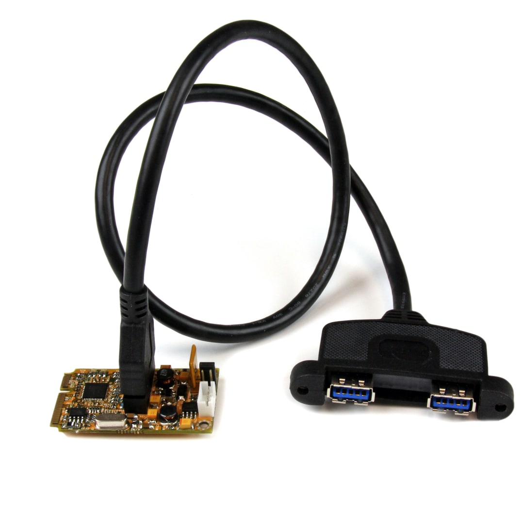 2 Port Mini PCIe USB 3 Adapter Card - Dual Profile