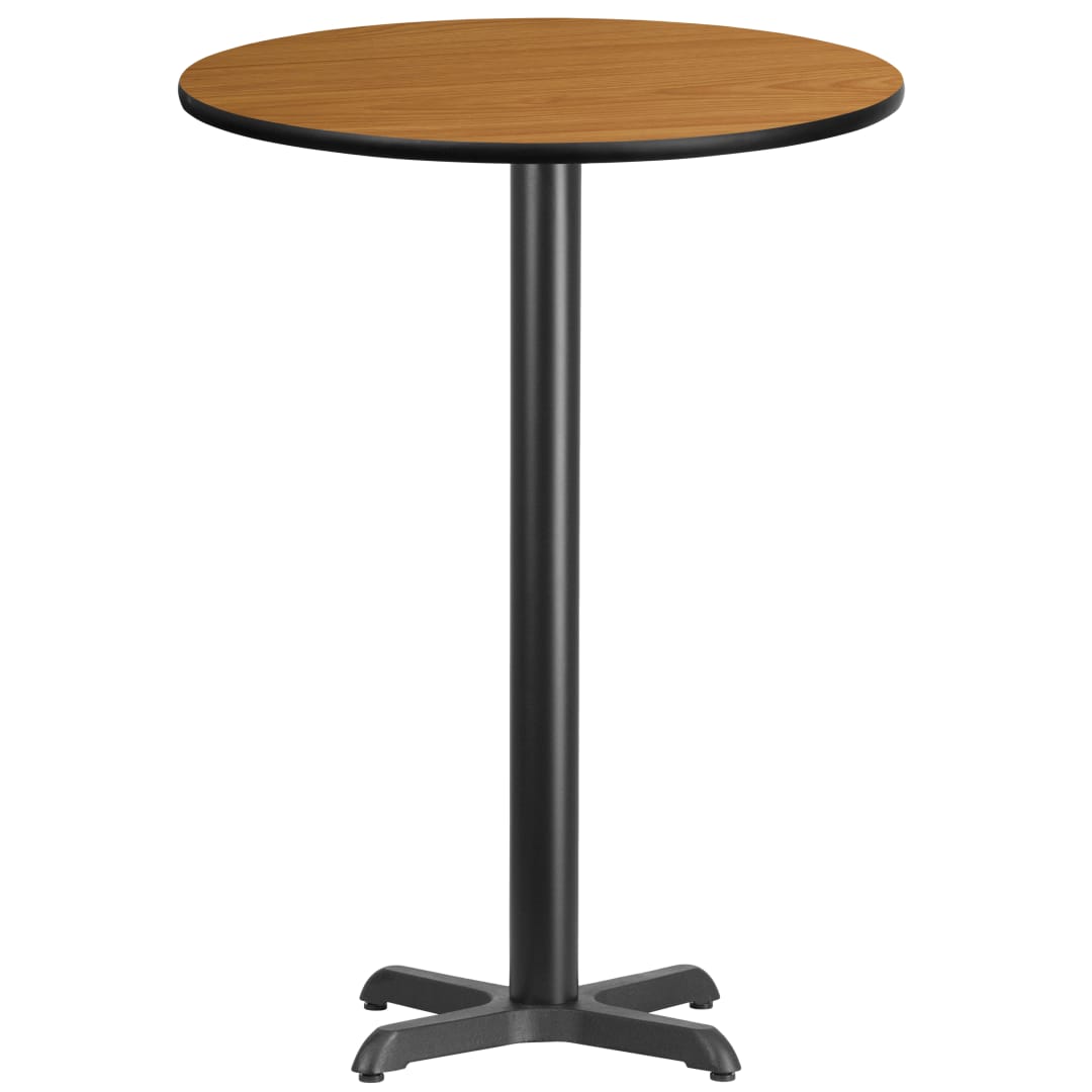 Stiles 30'' Round Natural Laminate Table Top with 22'' x 22'' Bar Height Table Base