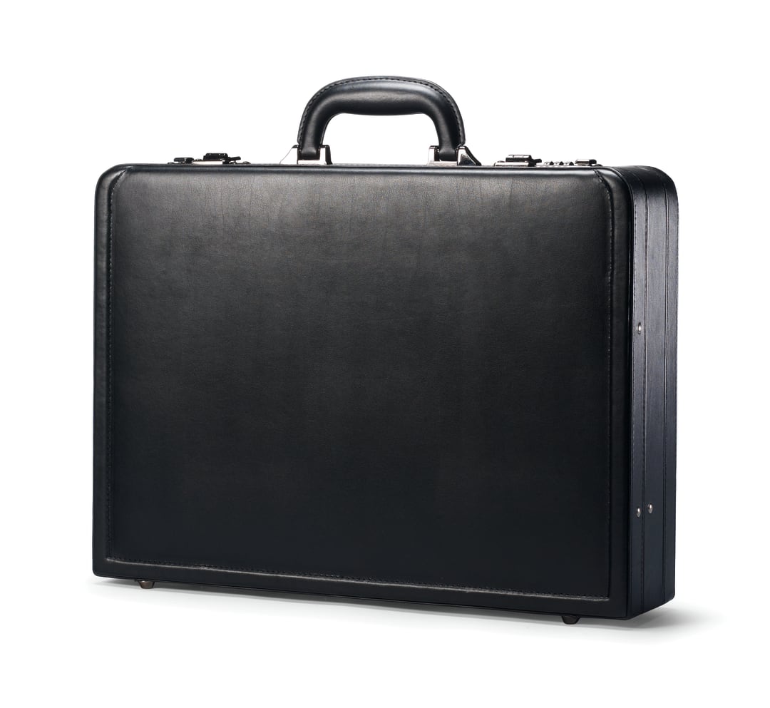 Leather Bus Cases Leather Attache - Black