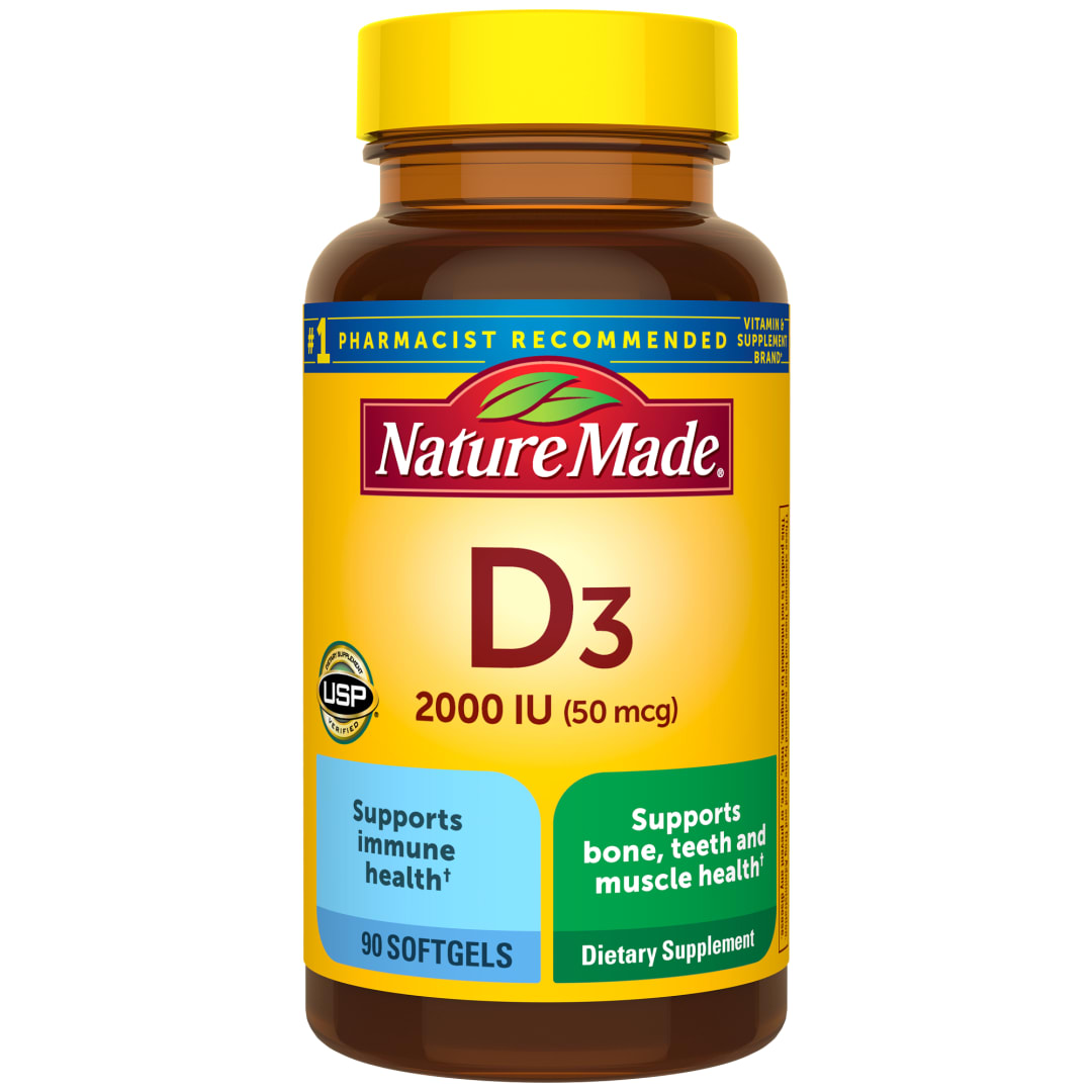 Nature Made Vitamin D3 2000 IU (50 mcg) Softgels, 90 Count