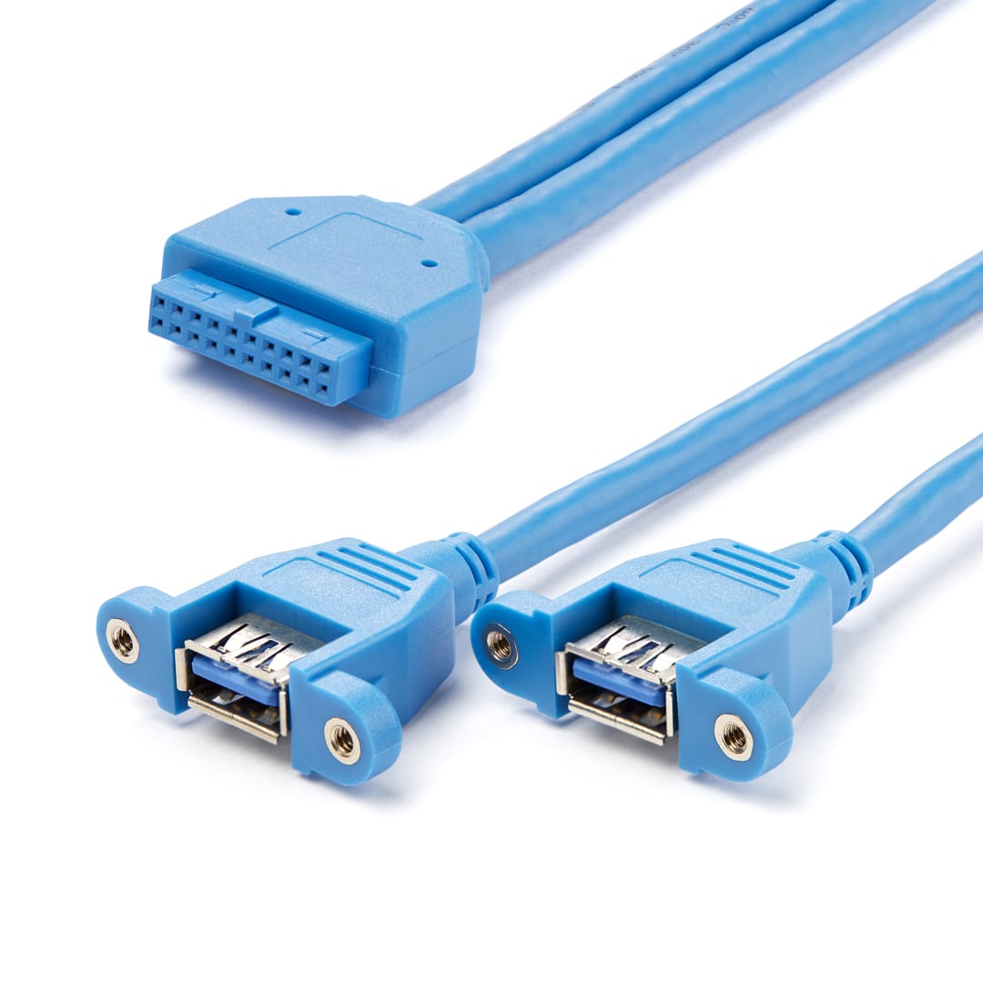 2 Port Panel Mount USB 3 0 Cable to Motherboard Header