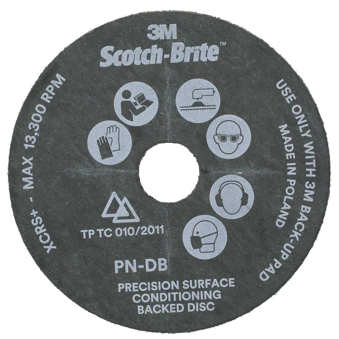 Scotch-Brite™ Precision Surface Conditioning Disc, PN-DB, Extra Coarse, 100 mm x 16 mm, 10/Carton, 40 ea/Case