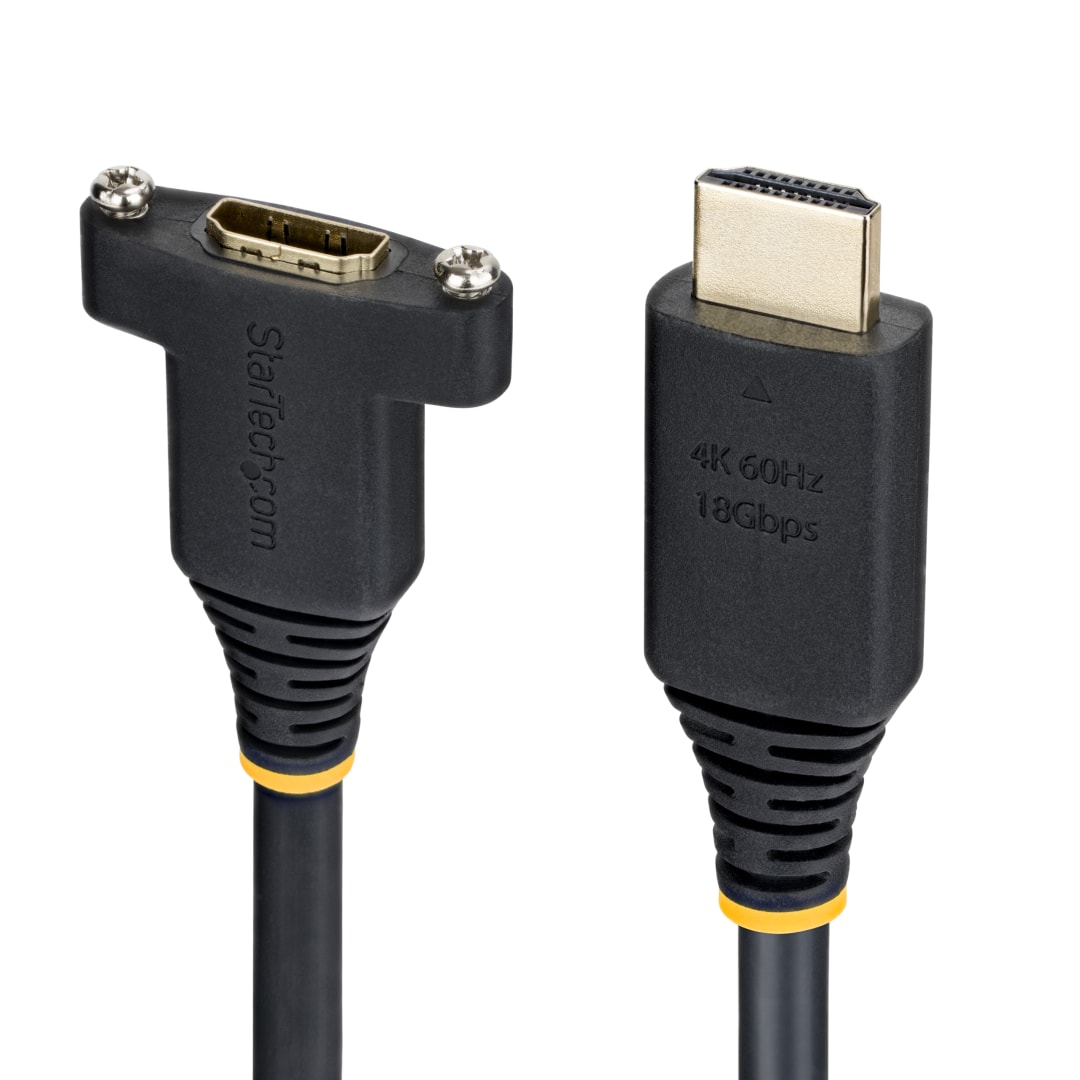 HDMI 2.0 Male to Panel Mount Female Adapter, 1.8M