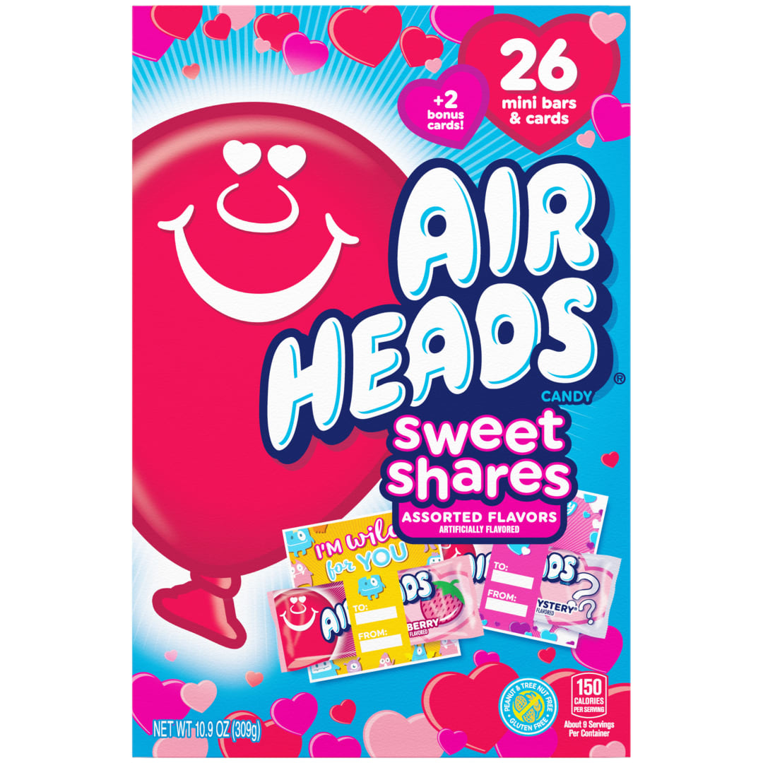 Airheads Mini Bars Assorted Flavors 26 pc Valentine's Day Exchange Box
