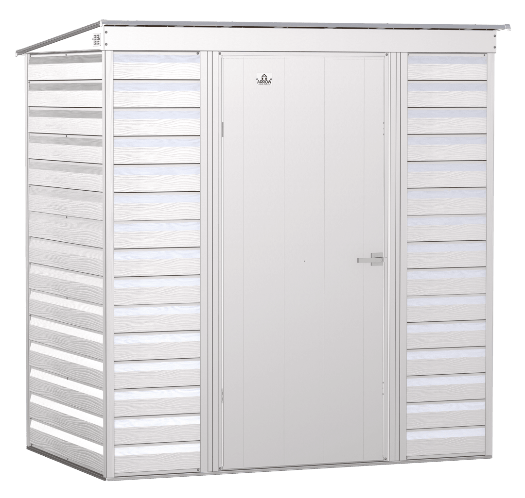 Arrow Select 6 x 4 x 6 ft Flute Grey Steel Storage Shed