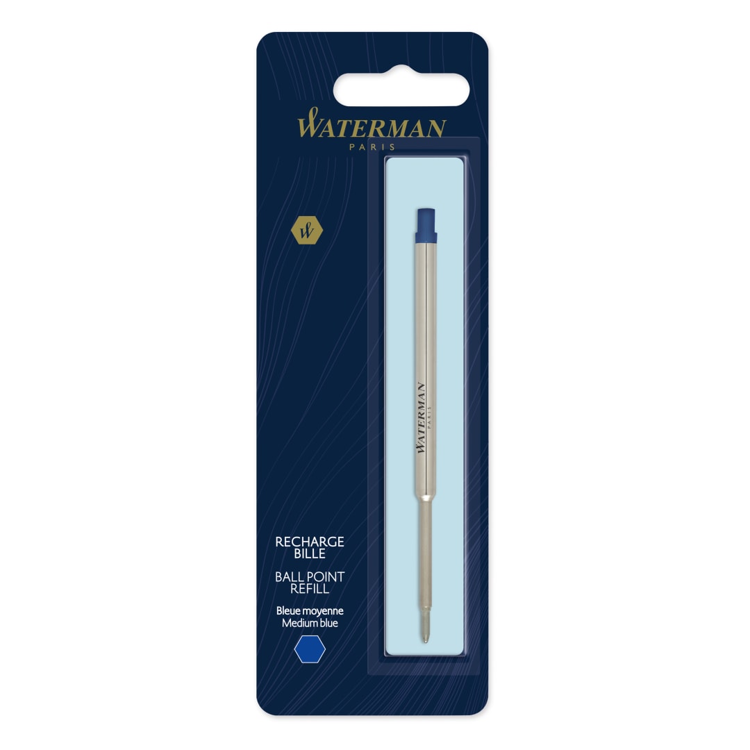 Waterman recambio para bolígrafos | punta mediana (1,0 mm) | tinta azul | paquete de 1