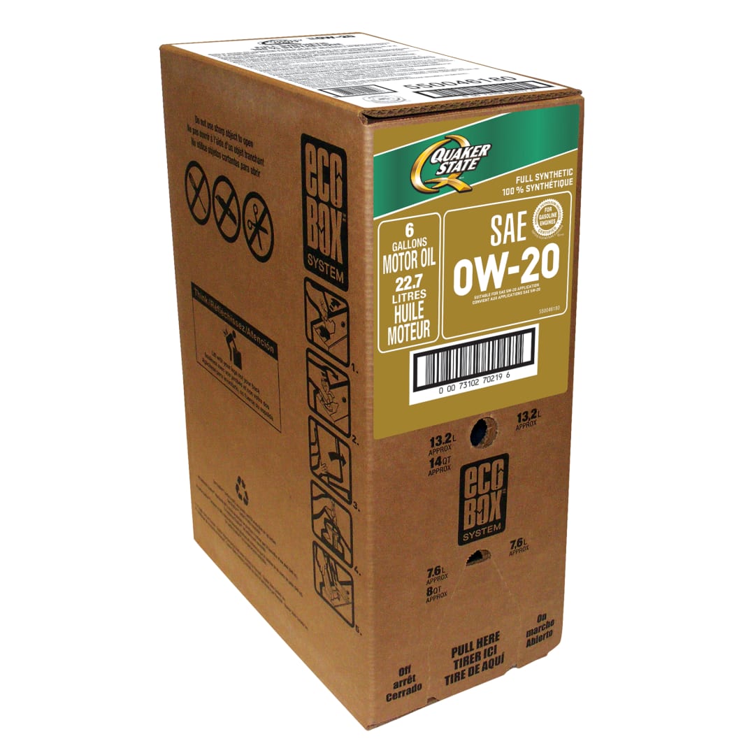 Quaker State Full Synthetic 0W-20 Motor Oil Ecobox, 24 Quarts (Case of 24)