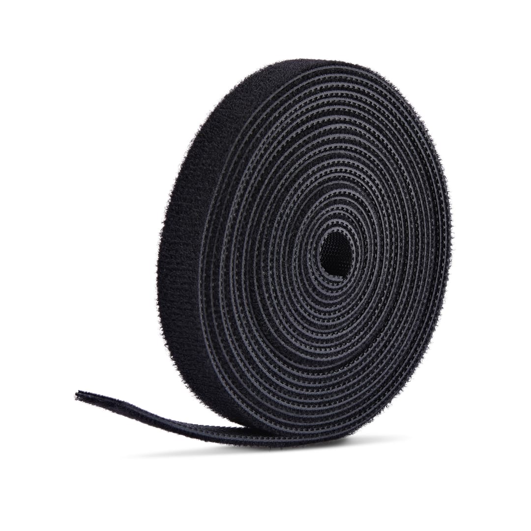 75ft Hook and Loop Roll, 1/2" Wide, Black