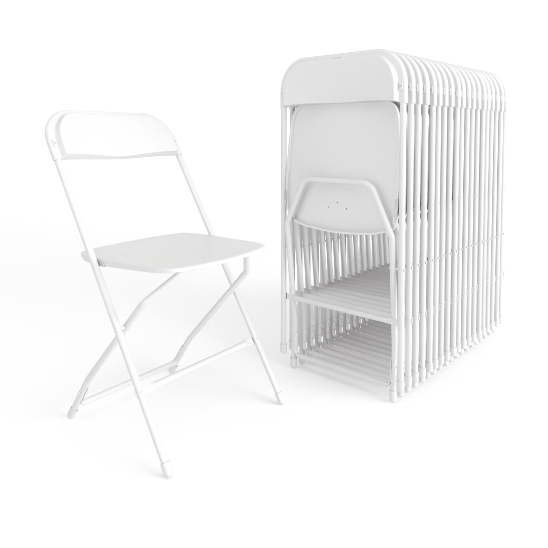 Hercules Series Plastic Folding Chair White - 20 Pack 650LB Weight Capacity Comfortable Event Chair-Lightweight Folding Chair