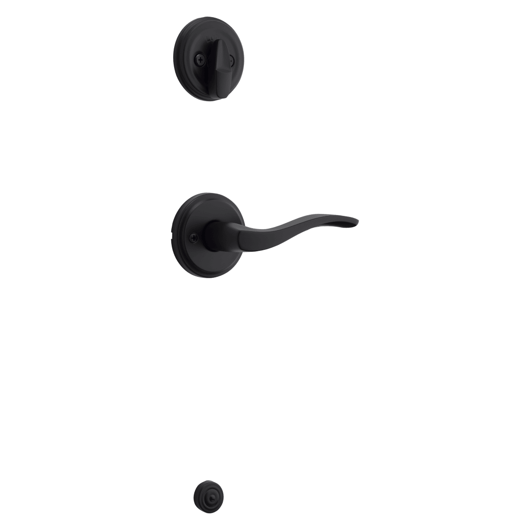 966 Single Cylinder Interior Pack w/ Left-Handed Sedona Lever for 687 &amp; 800 Series Handlesets in Matte Black