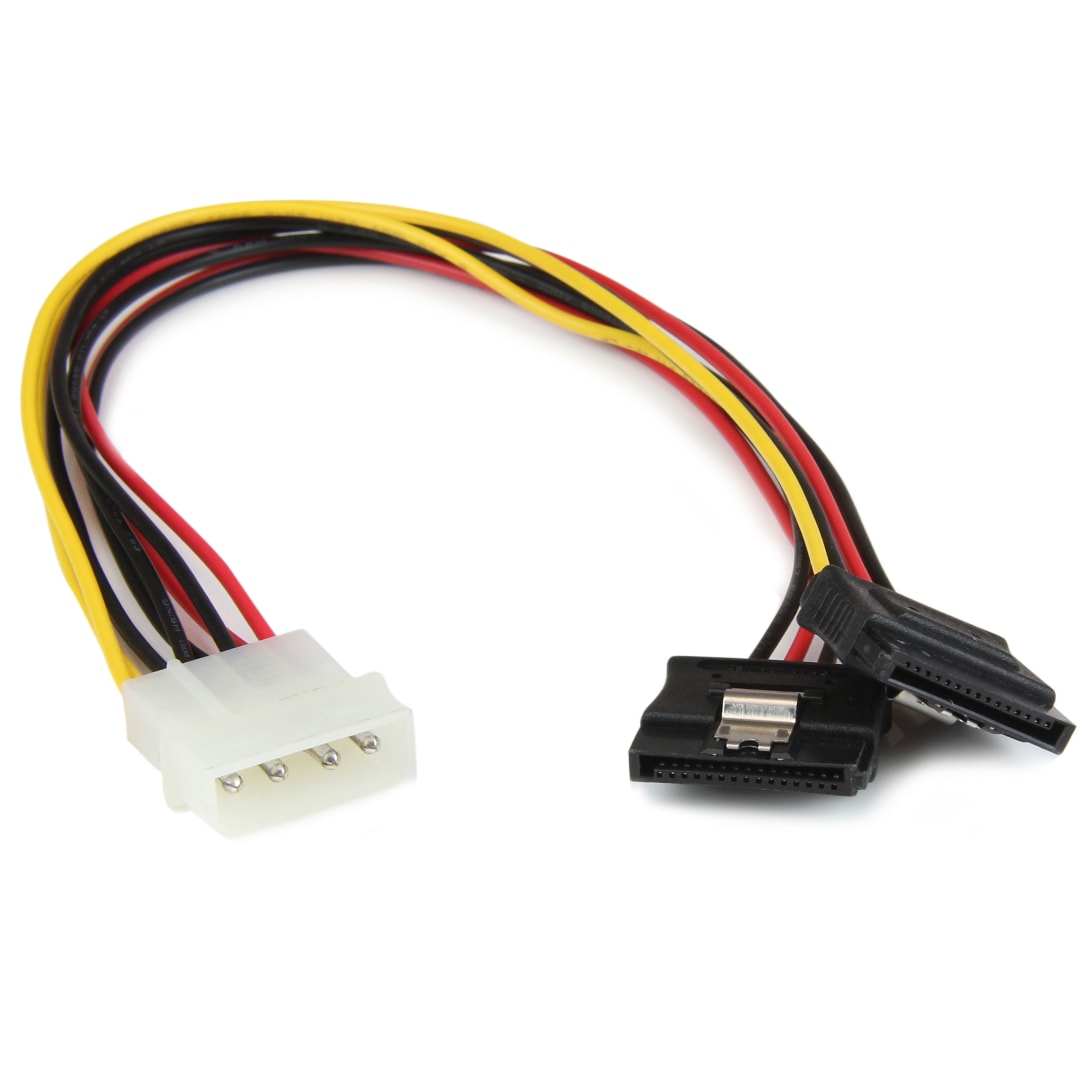 12 4Pin Molex to Dual Latching SATA Y Splitter