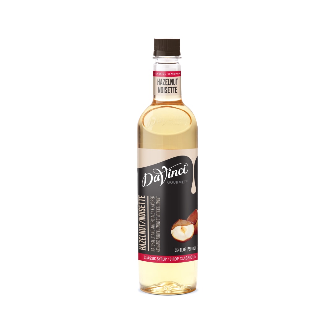DaVinci Gourmet Hazelnut Syrup, Plastic Bottle, Classic, 12 x 750 mL