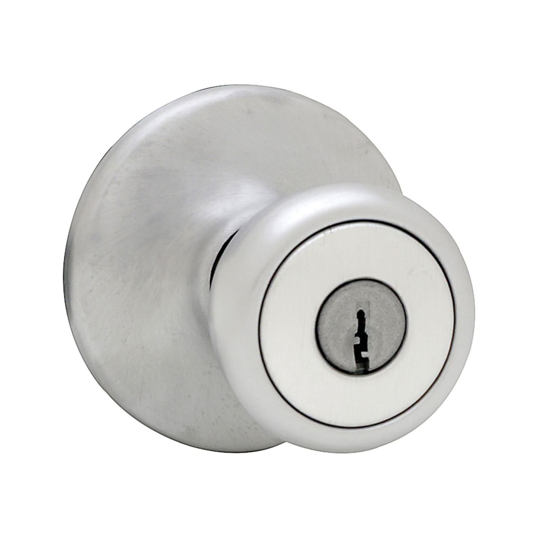 Mobile Home Keyed Entry Knob in Satin Chrome