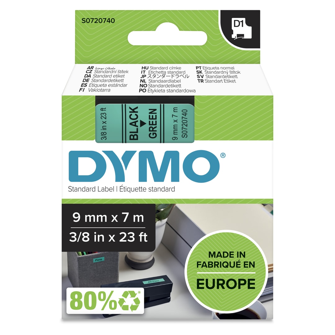 DY D1 9MMX7M BLK/GRN TAPE EU/ANZ