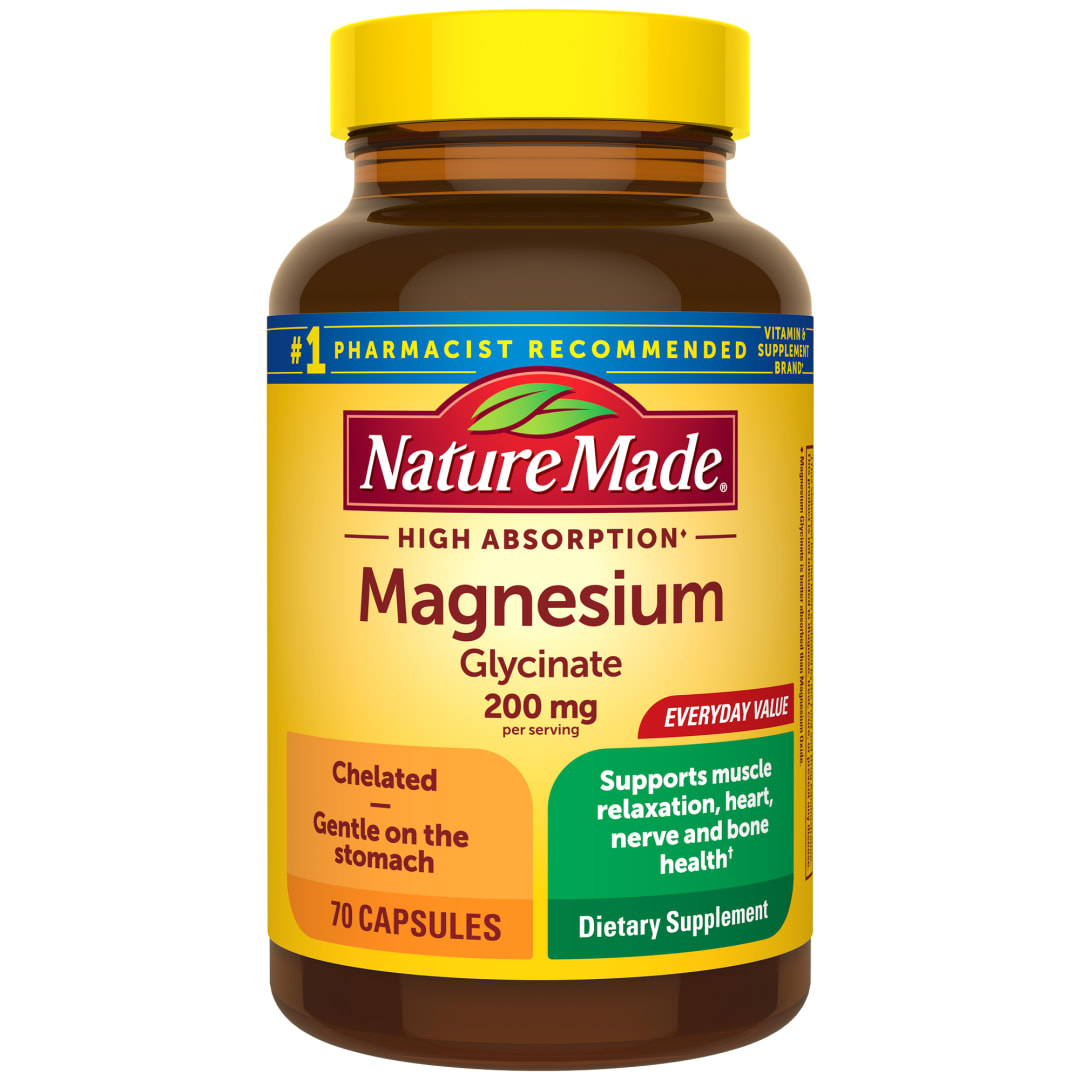Nature Made Magnesium Glycinate 200 mg per Serving Capsules - 70ct