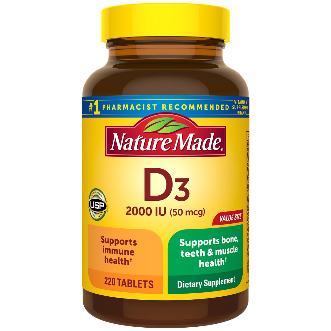 Nature Made Vitamin D3 2000 IU (50 mcg) Tablets, 220 Count