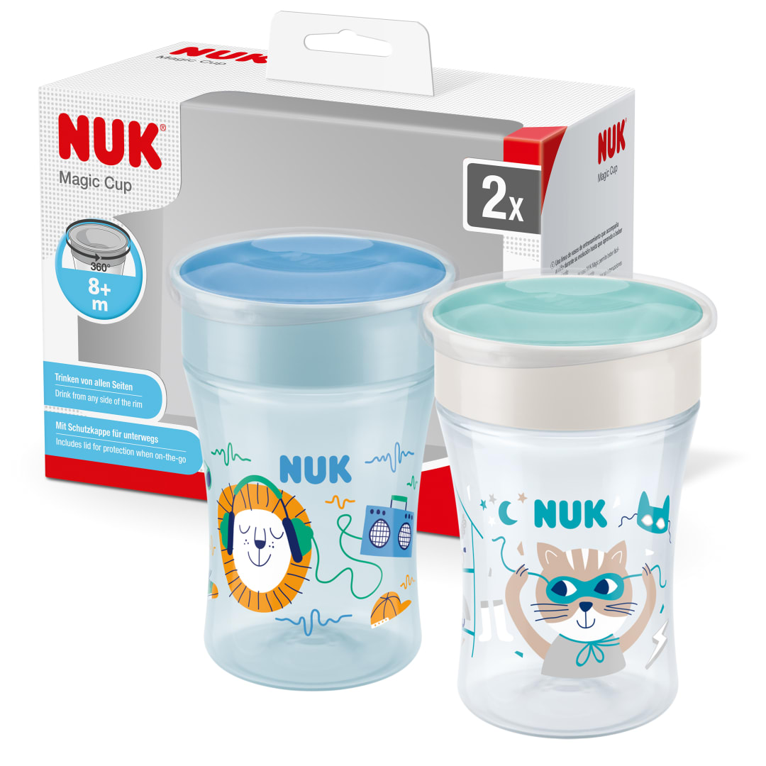 NUK EVO MAGIC CUP 2 PACK LION/CAT 2022