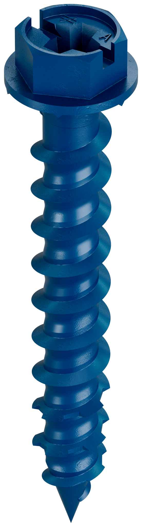 Simpson Strong-Tie TNT25134H Titen Turbo™ — 1/4 in. x 1-3/4 in. Hex-Head Concrete and Masonry Screw, Blue (100-Qty) (Pack of 840)