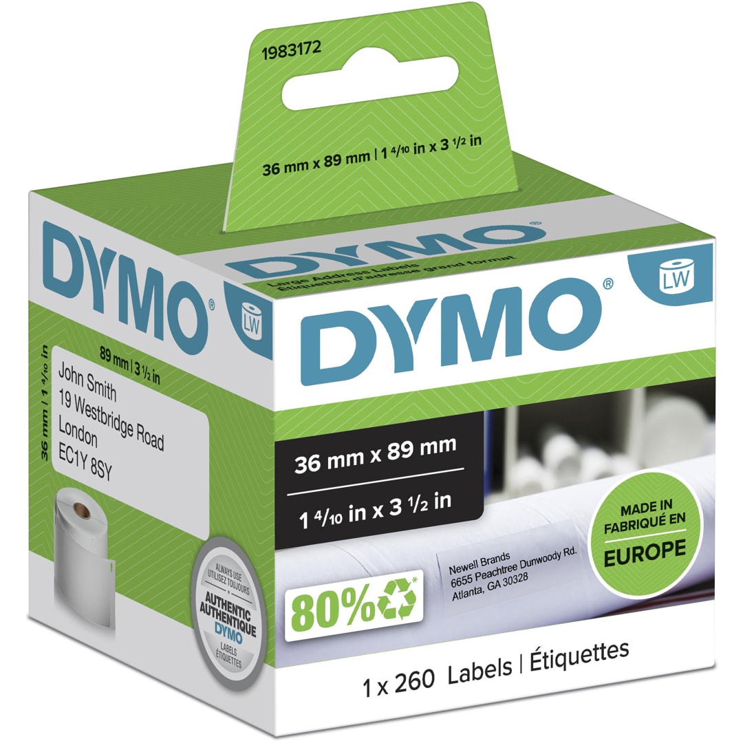 DY LW 36X89MM LRG ADR LBL 260CT FSC EU