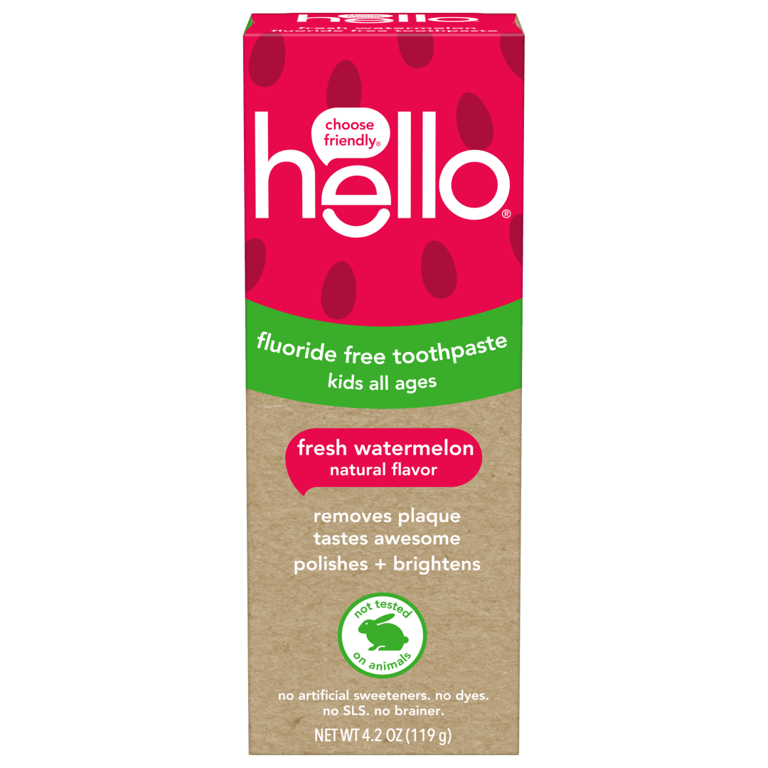 hello Fresh Watermelon Fluoride Free Kids Toothpaste, 4.2 Oz Tube