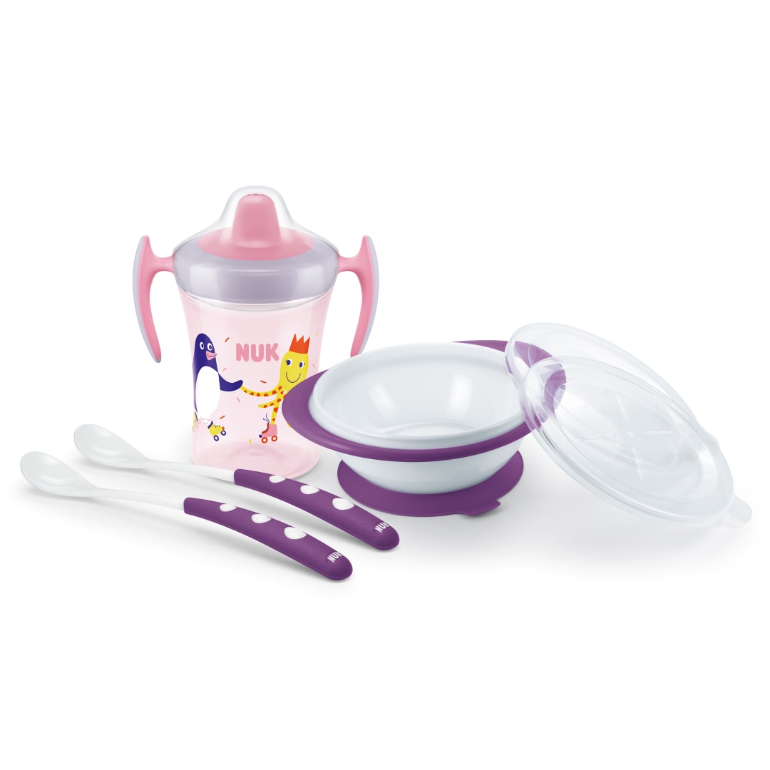 NUK LEARN TO EAT SET PINK/PURPLE 2022