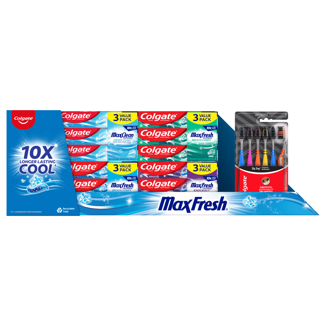 Colgate Total Active Prevention Plus Whitening Toothpaste, Mint, 5 Pack, 6.0 oz