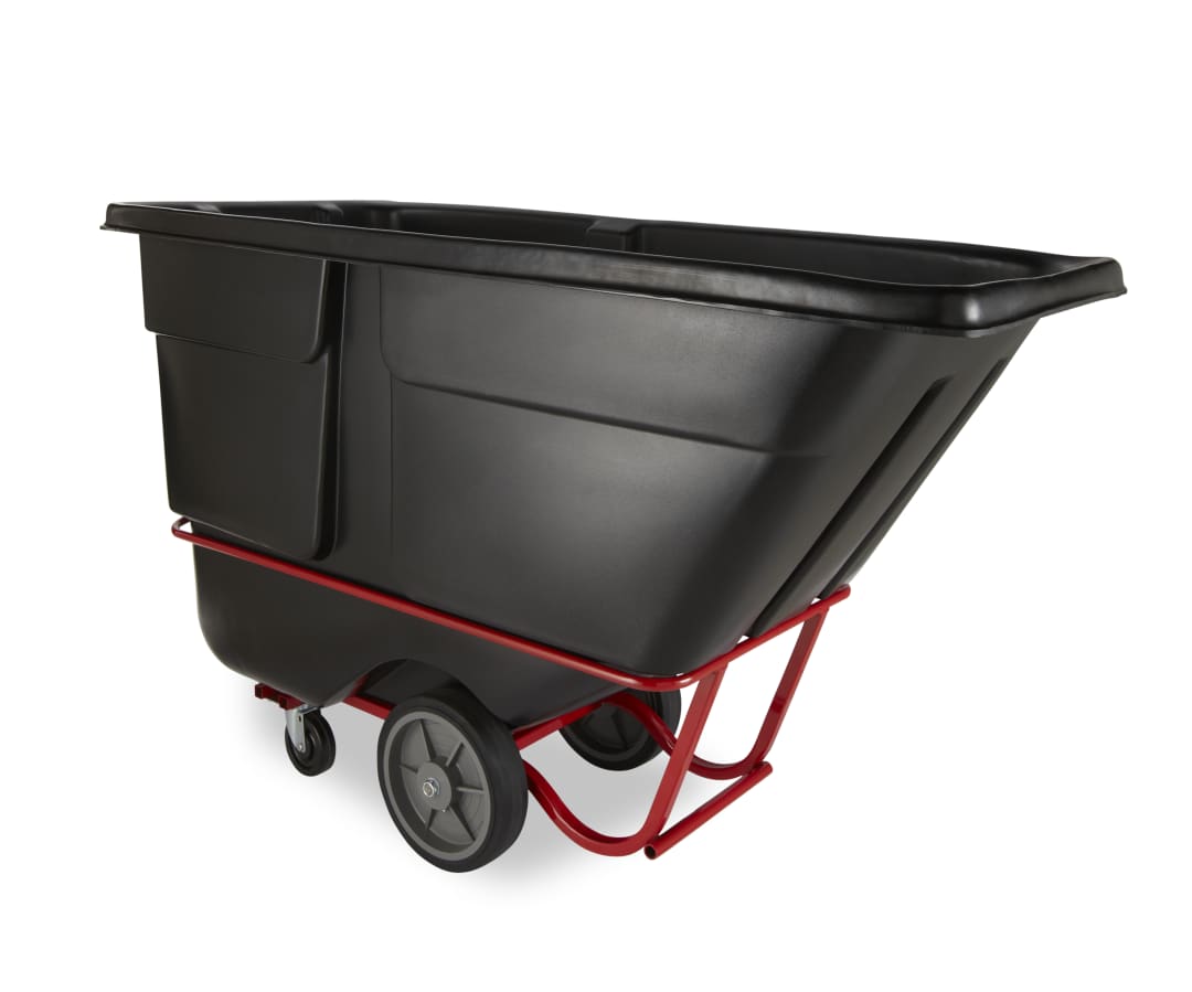 Rubbermaid Commercial Products BRUTE Tilt Dump Truck/Trash Cart/Garbage Collection/Recycling, 1 Cubic Yard, Heavy Load Capacity, 2,100 lbs., Black, Distribution Centers/Warehouse/Manufacturing/Construction (FG131600BLA)