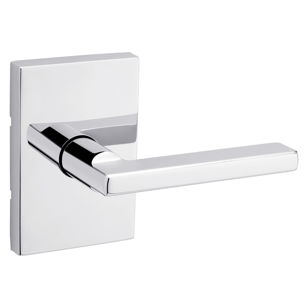 Halifax Hall/Closet Door Lever with Round Rosette in Polished Chrome