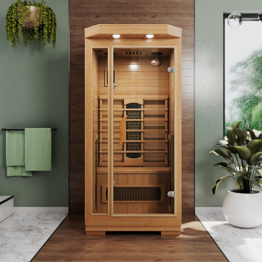 DreamLine Everyday Spa 1 Person Capacity 36 x 41 Indoor Sauna, Hemlock