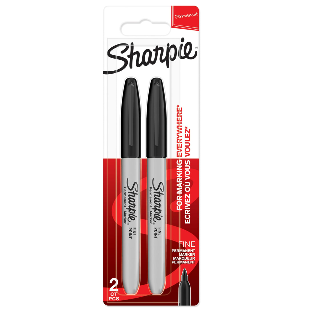 Sharpie® Permanent Markers | Fine Point | Black | 2 Count