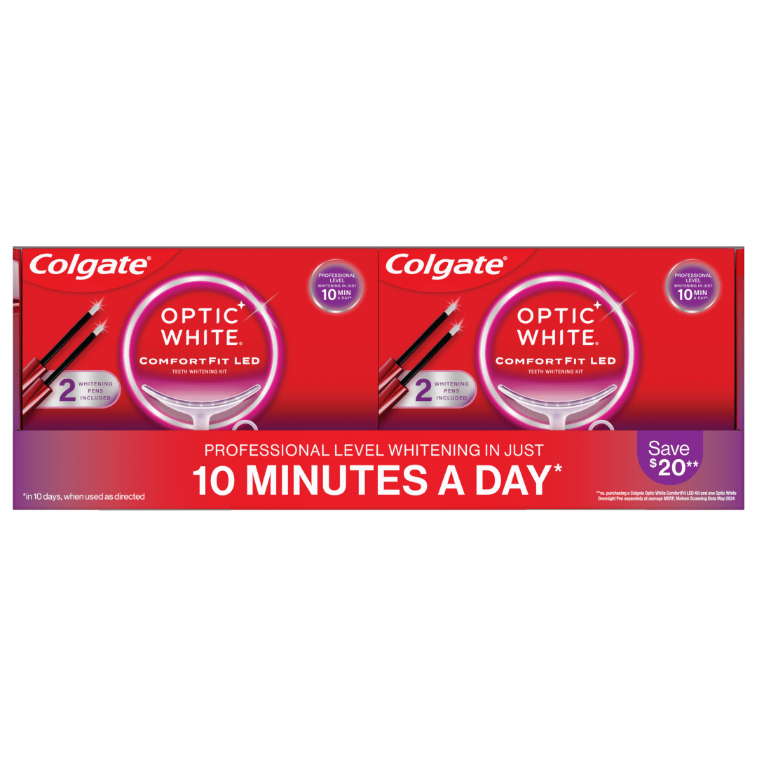 Colgate Optic White ComfortFit Teeth Whitening Kit, LED Hydrogen Peroxide Teeth Whitening Kit