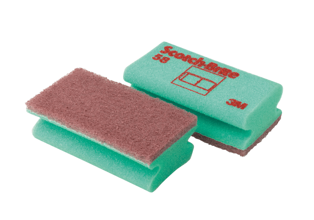 3M™ Scotch-Brite™ Schwamm 58, Grün / Braun, 70 mm x 130 mm, 10 x 10 Stück / Karton
