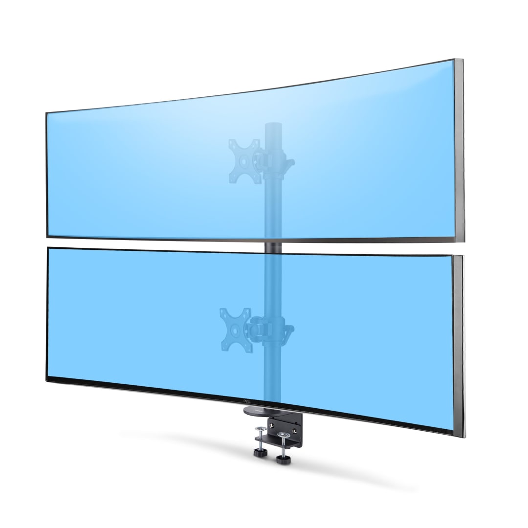 Heavy Duty, Dual Monitor, Thick Pole type, Vertical orientat