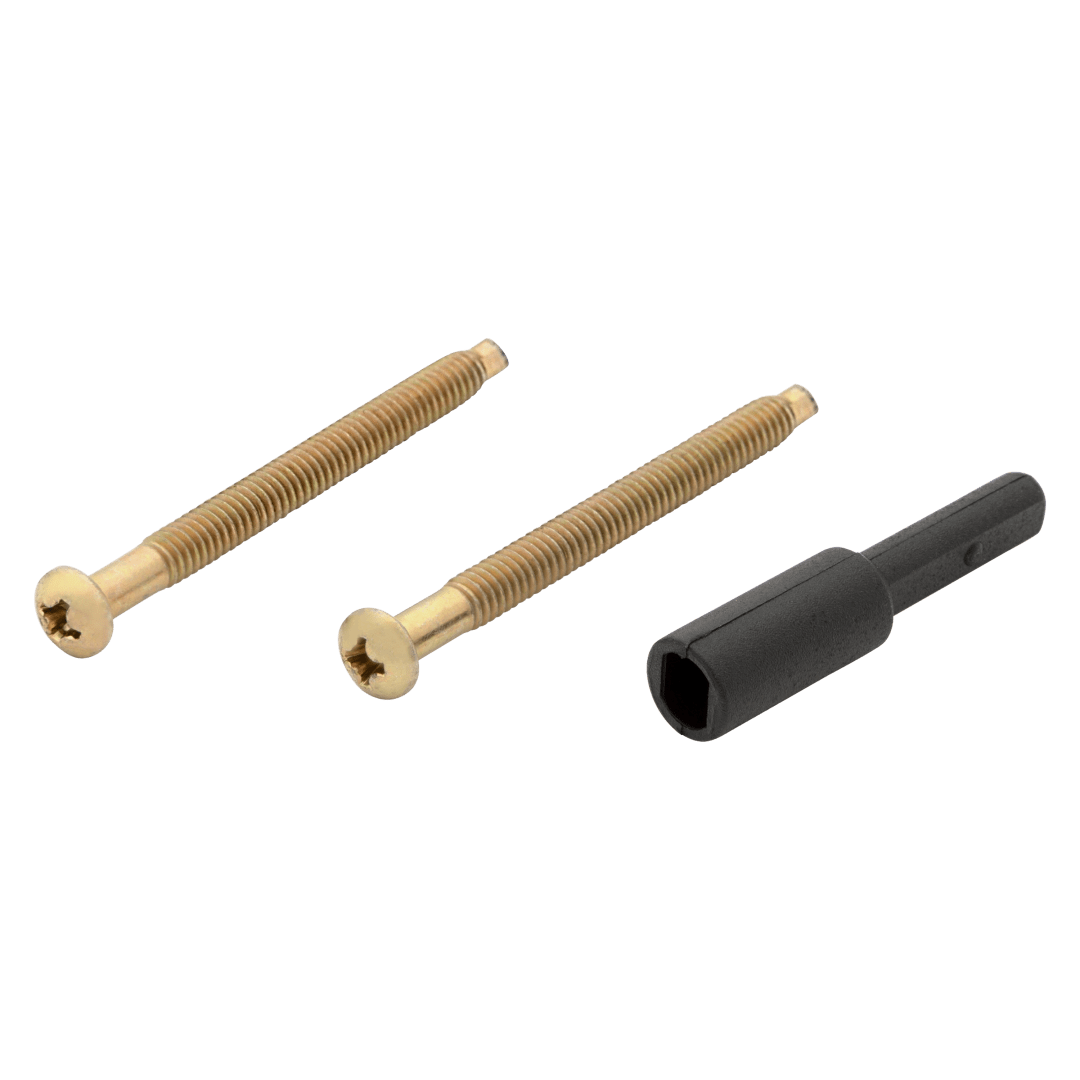 Screw Pack for Thick Door w/Spindle Extension in Polished Brass or Antique Brass Finish