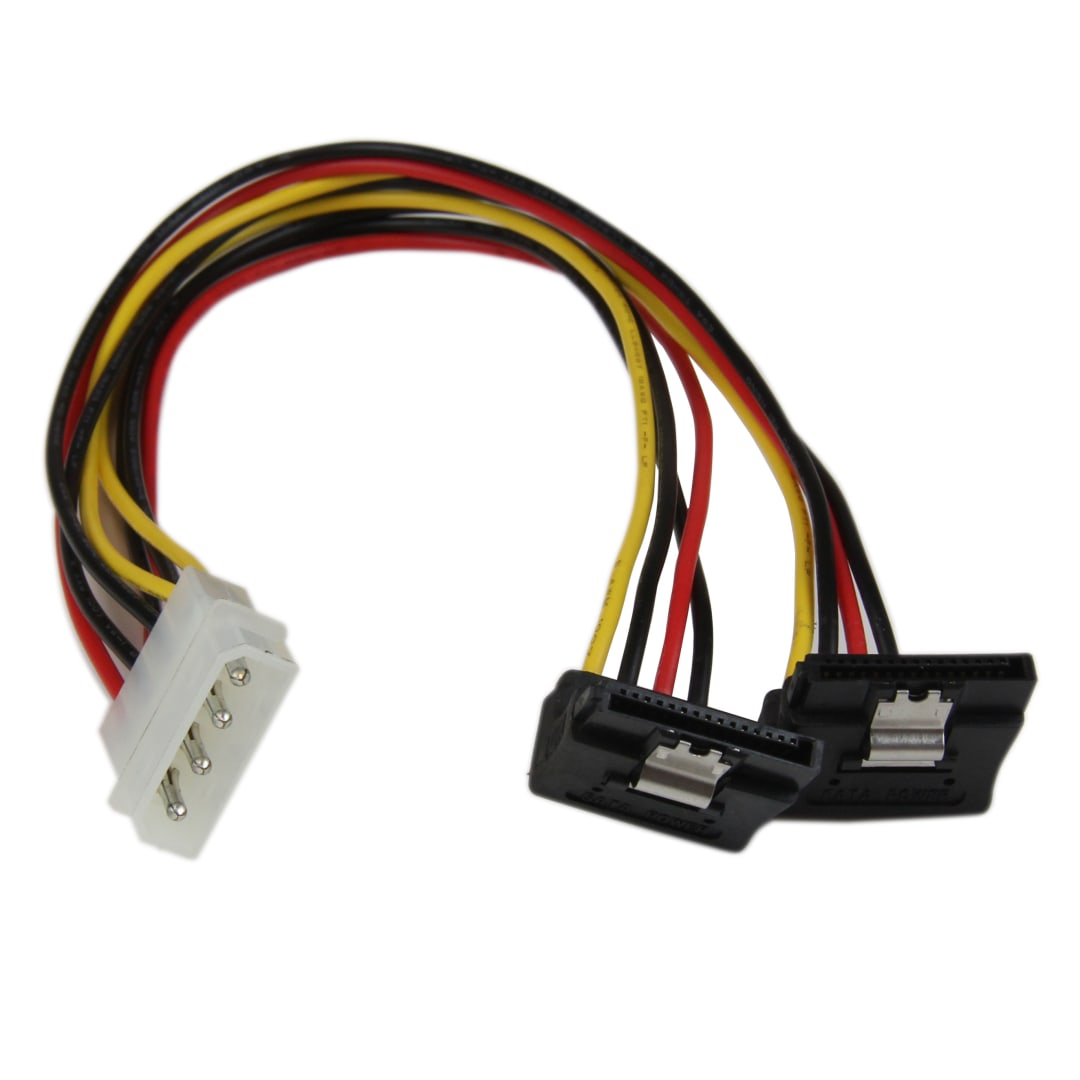 12 4Pin Molex to Dual Right Angle SATA Y Splitter