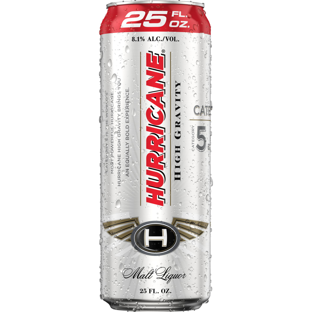 Hurricane High Gravity Malt Liquor, 25 fl. oz. Can, 8.1% ABV