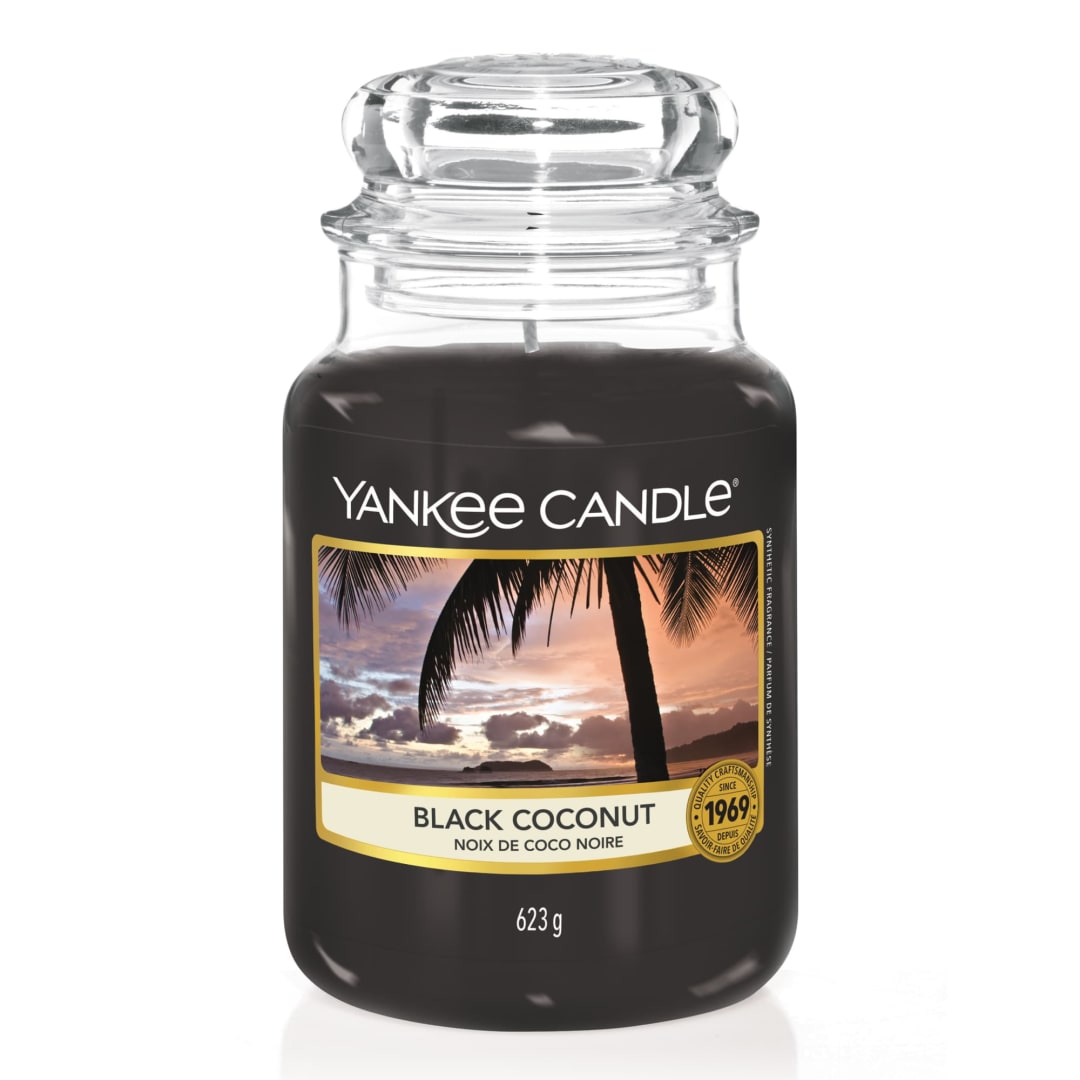 Yankee Candle® Scented Candle | Black Coconut Large Jar Candle | Burn Time: up to 150 Hours