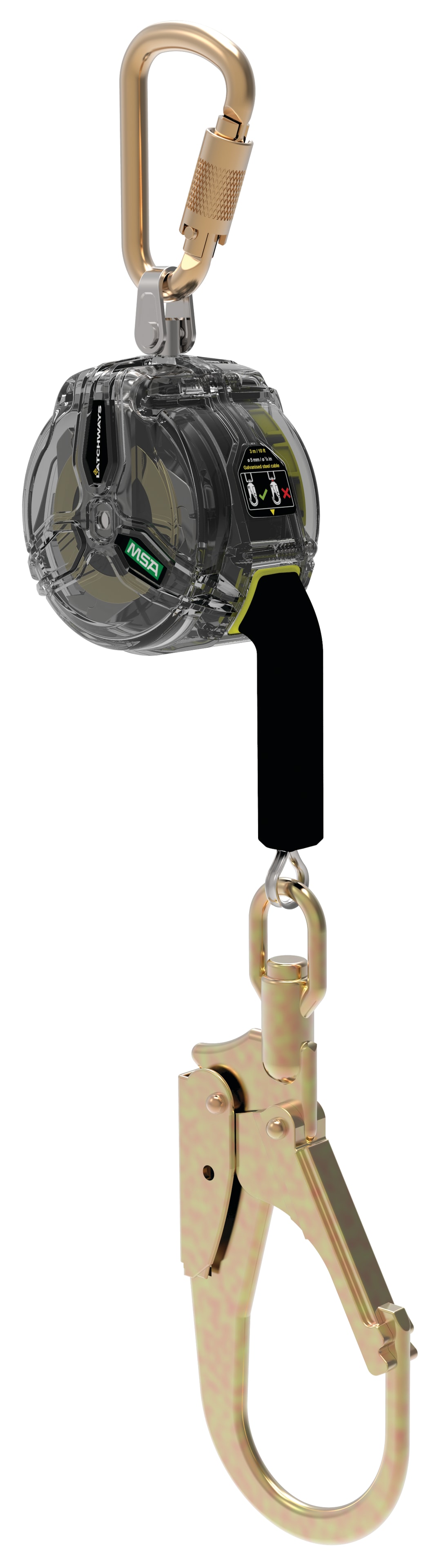 V-TEC Antichute à rappel automatique avec sangle de 3 m et câble
