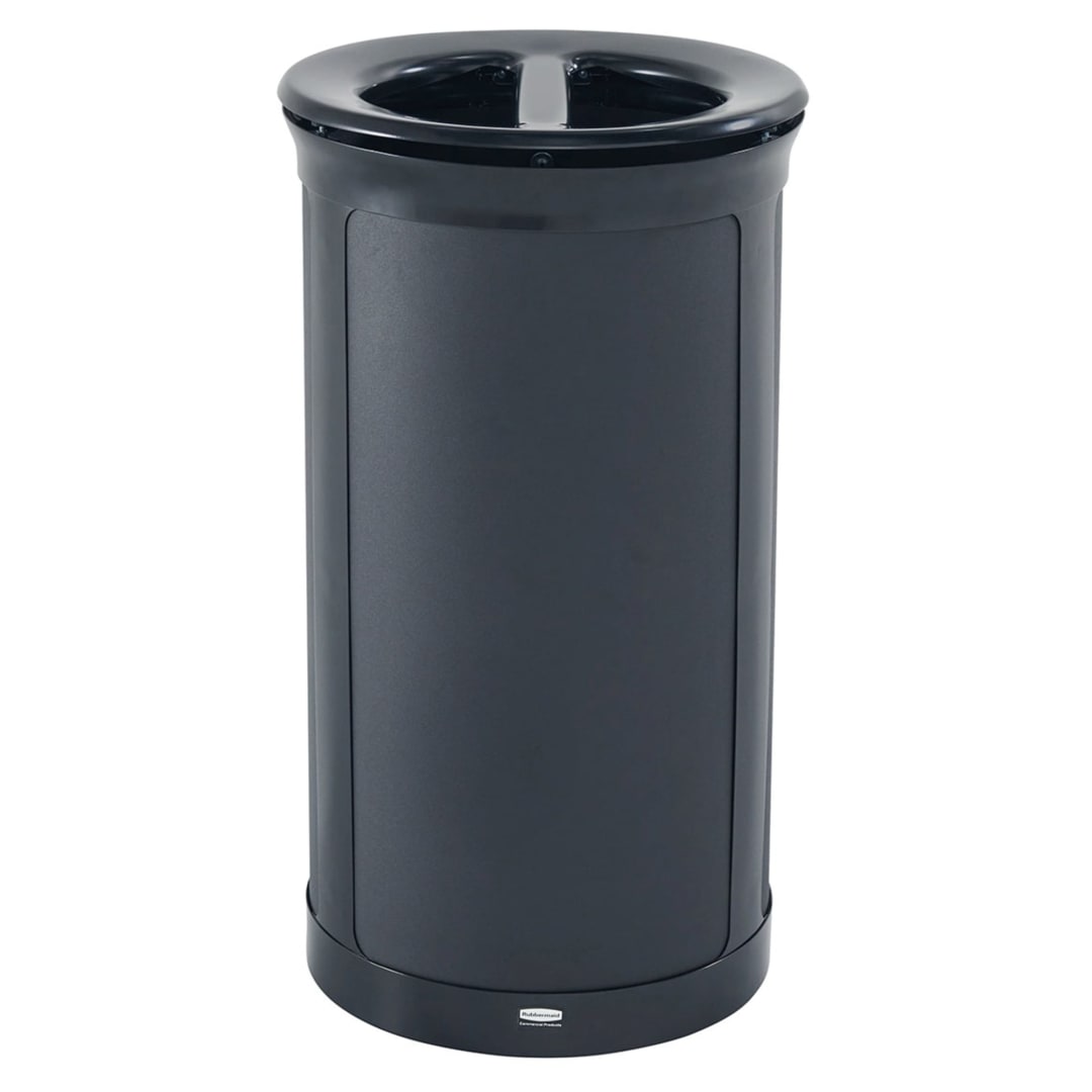 Rubbermaid Commercial Products Enhance 33 GAL Round Dual Stream, Jet Black Metallic