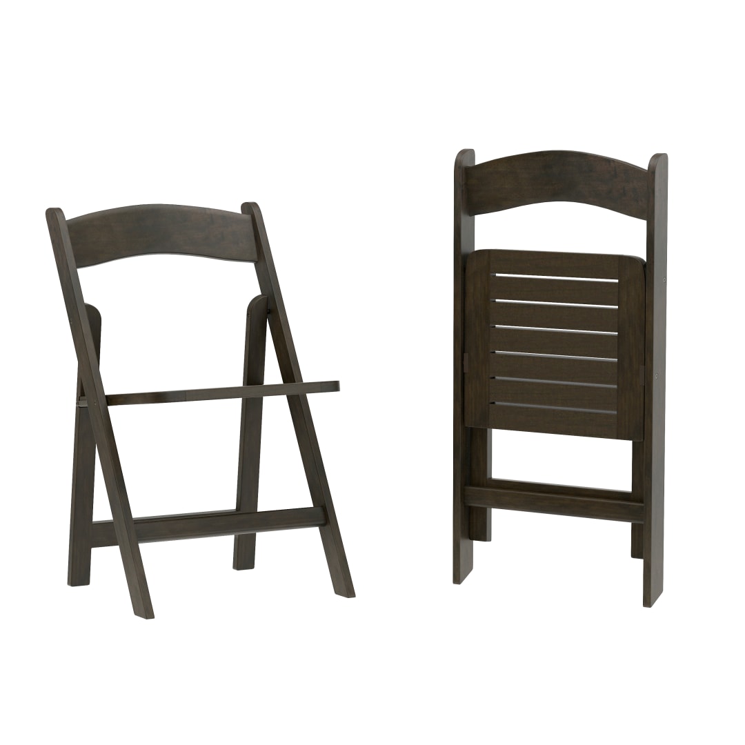 Holden Commercial Grade Early American Solid Wood Folding Dining Chair - Set of 2