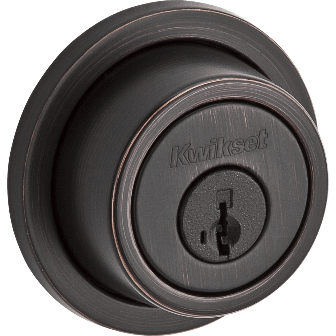 994 Contemporary Round Deadbolt, Keyed Both Sides, featuring SmartKey Security™ in Venetian Bronze