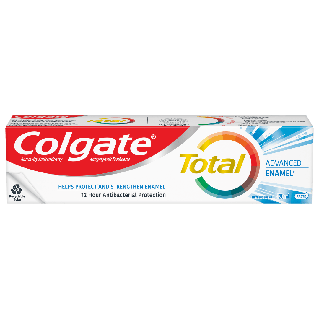 Colgate Total Advanced Enamel Toothpaste, Multi-Benefit Teeth Whitening Toothpaste That Protects Sensitive Teeth For A Beautiful Smile, 120 mL, 1 Pack