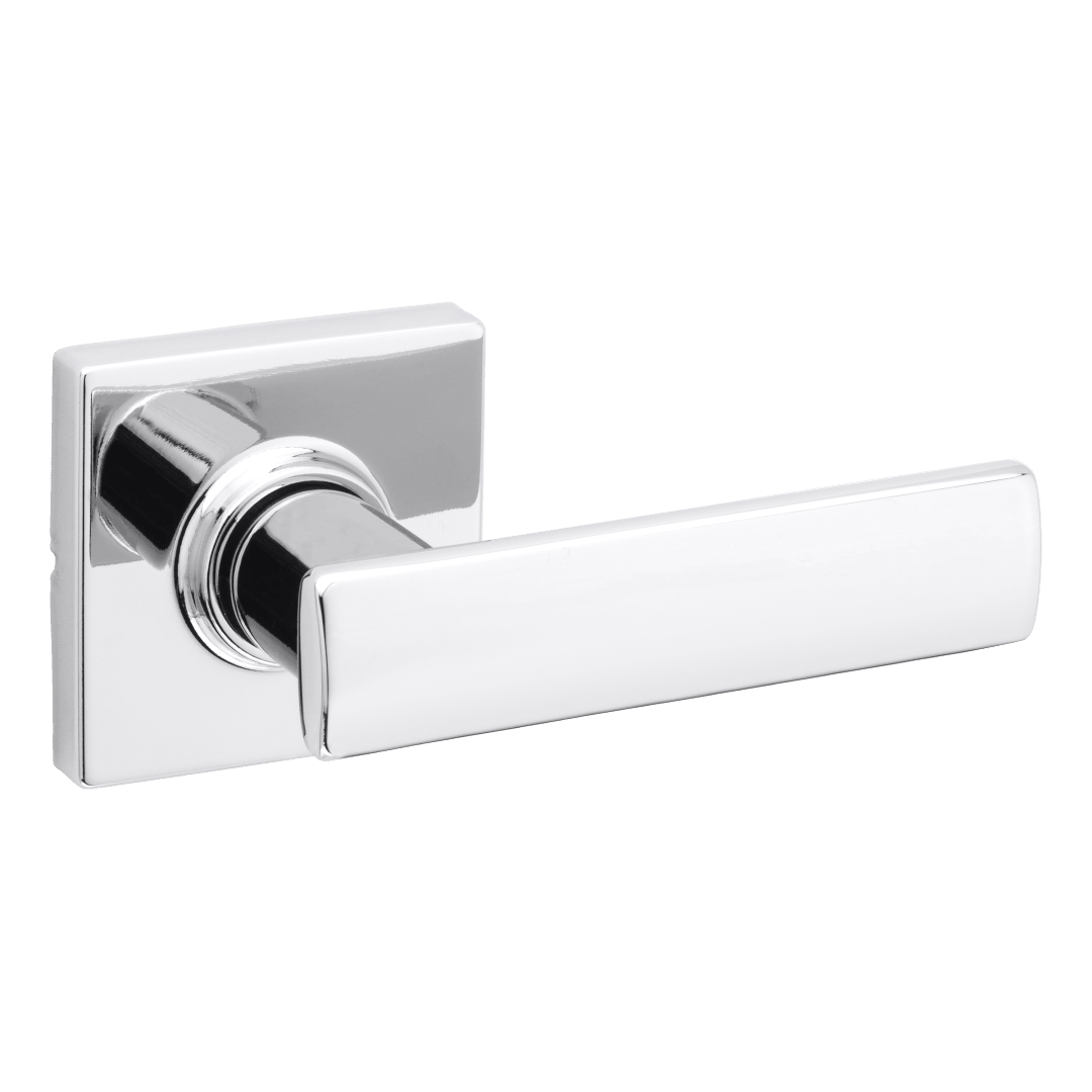 Breton Square Hall/Closet Lever in Polished Chrome