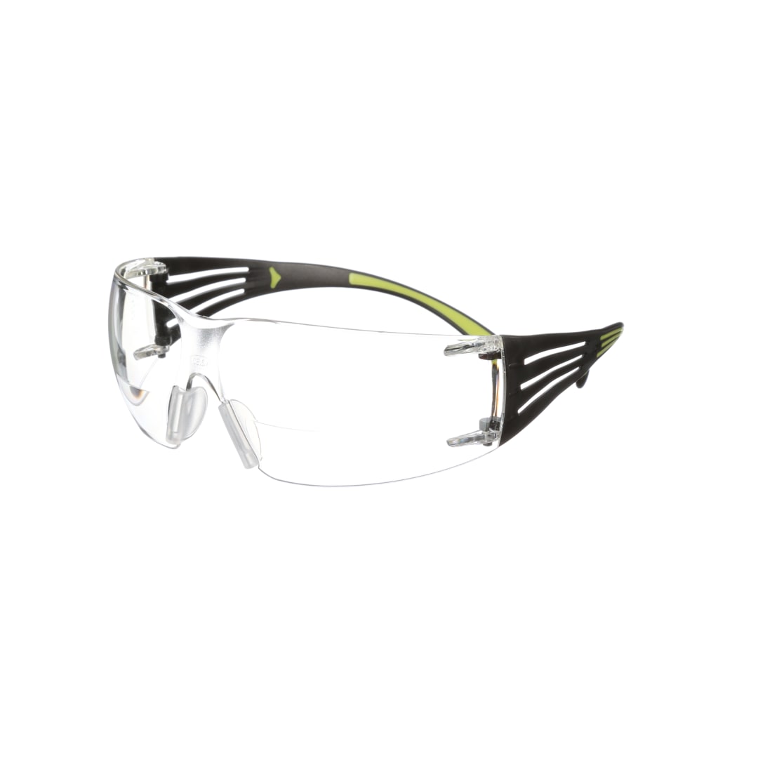 3M™ SecureFit™ 400 Okuyucu İş Güvenliği Gözlükleri, Siyah/Yeşil çerçeve, Çizilmeye Dayanıklı / Buğu Önleyici, şeffaf +2,5 Lens, SF425AS/AF-EU, 20/Kutu